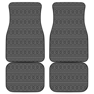 Black And White Navajo Tribal Print Front and Back Car Floor Mats