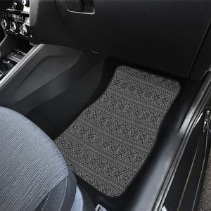 Black And White Navajo Tribal Print Front and Back Car Floor Mats