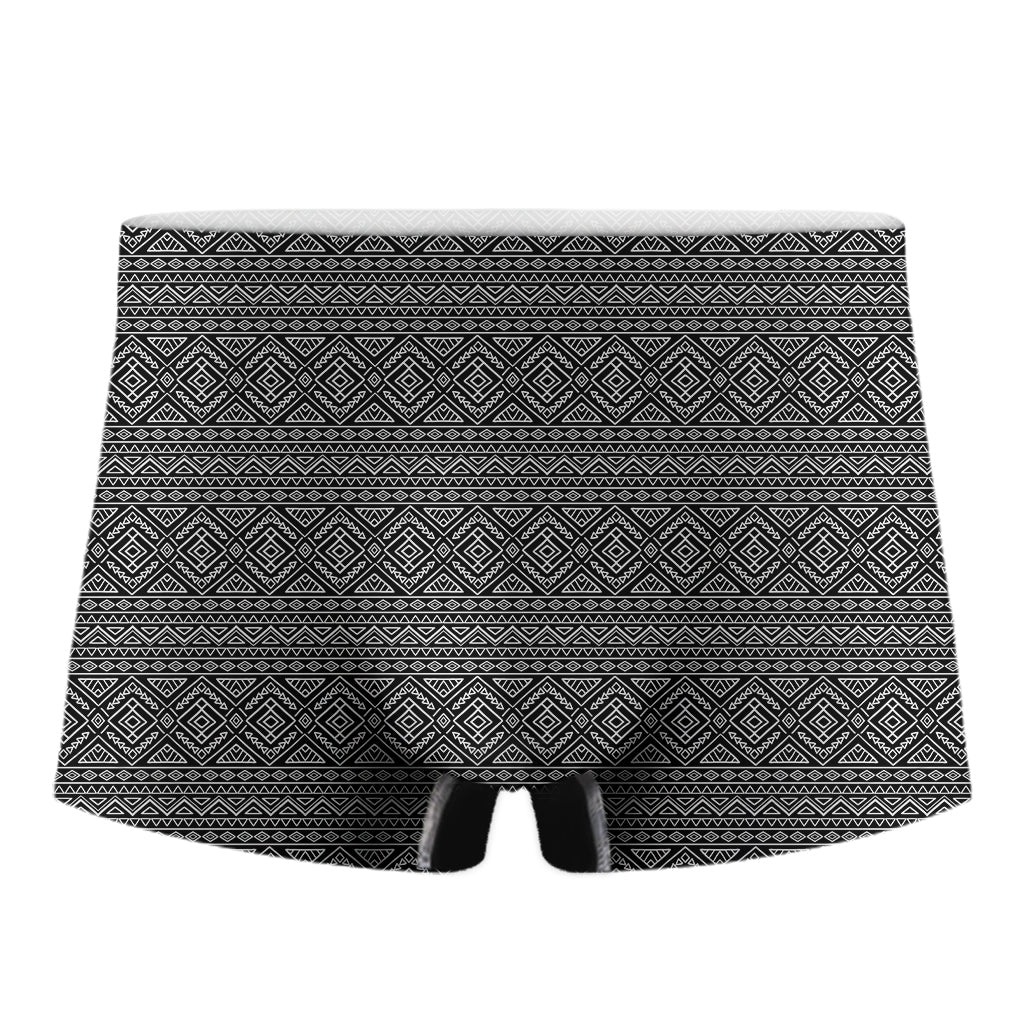 Black And White Navajo Tribal Print Men's Boxer Briefs