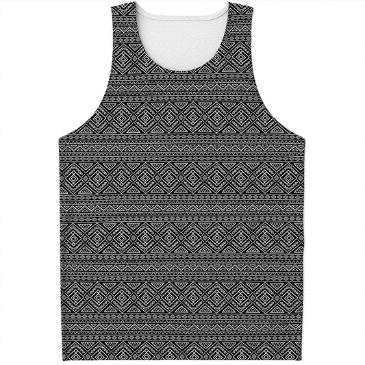 Black And White Navajo Tribal Print Men's Tank Top
