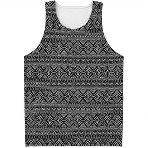 Black And White Navajo Tribal Print Men's Tank Top