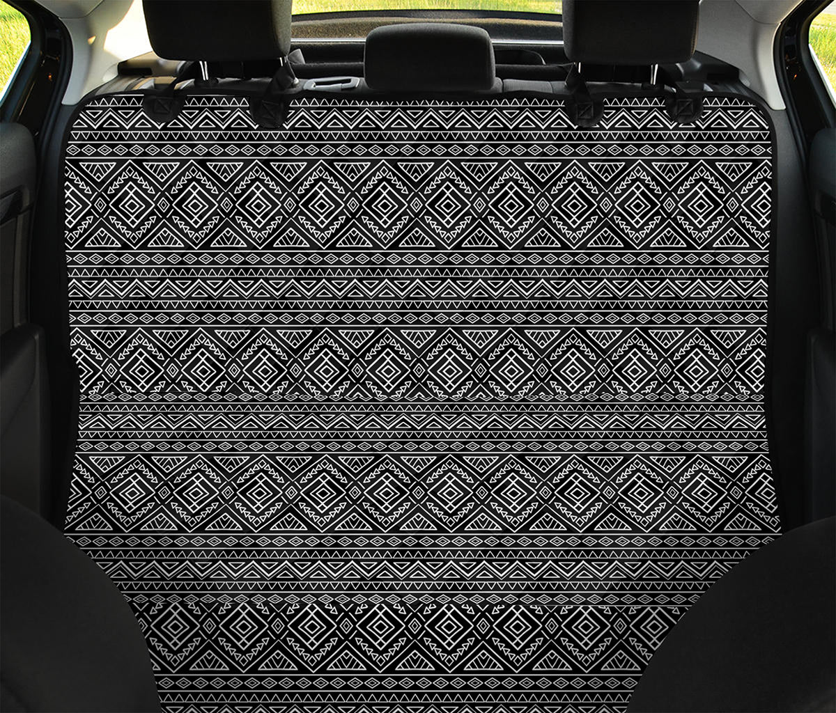 Black And White Navajo Tribal Print Pet Car Back Seat Cover