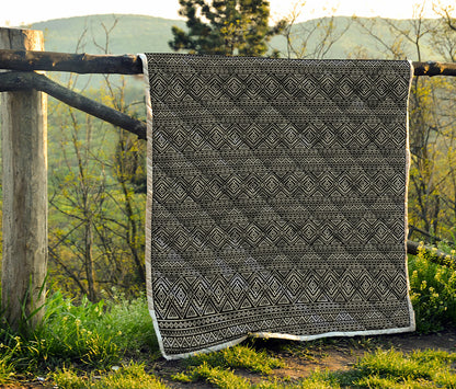 Black And White Navajo Tribal Print Quilt