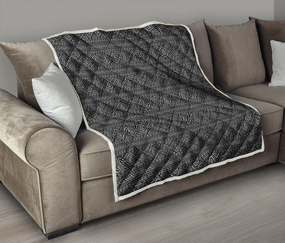 Black And White Navajo Tribal Print Quilt
