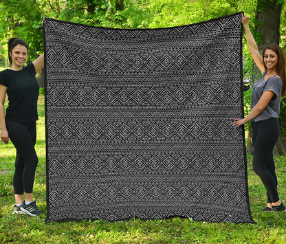 Black And White Navajo Tribal Print Quilt