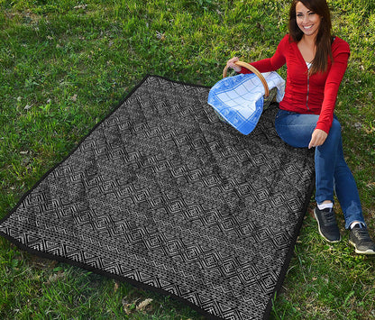 Black And White Navajo Tribal Print Quilt