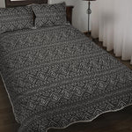 Black And White Navajo Tribal Print Quilt Bed Set