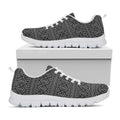 Black And White Navajo Tribal Print White Running Shoes
