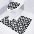 Black And White Octopus Pattern Print 3 Piece Bath Mat Set