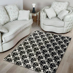Black And White Octopus Pattern Print Area Rug