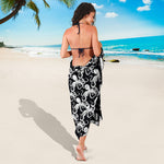 Black And White Octopus Pattern Print Beach Sarong Wrap