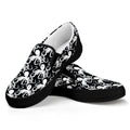 Black And White Octopus Pattern Print Black Slip On Sneakers
