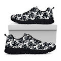 Black And White Octopus Pattern Print Black Running Shoes