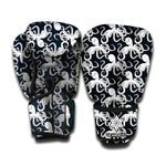 Black And White Octopus Pattern Print Boxing Gloves