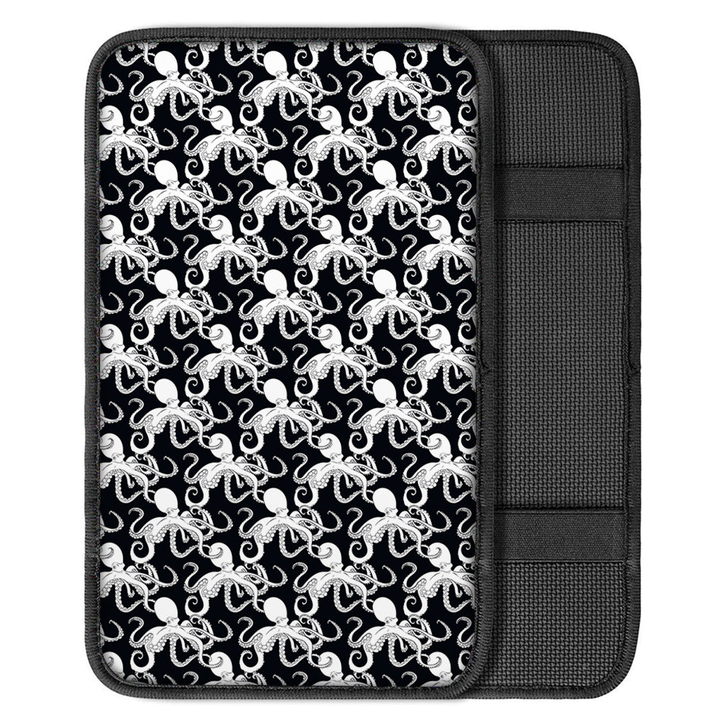 Black And White Octopus Pattern Print Car Center Console Cover