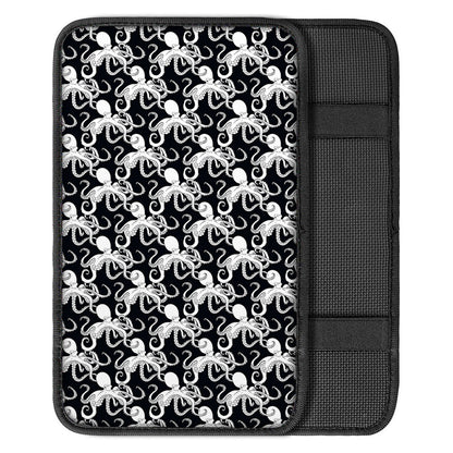 Black And White Octopus Pattern Print Car Center Console Cover
