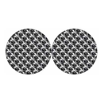 Black And White Octopus Pattern Print Car Coasters