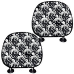 Black And White Octopus Pattern Print Car Headrest Covers