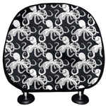 Black And White Octopus Pattern Print Car Headrest Covers