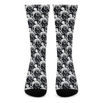 Black And White Octopus Pattern Print Crew Socks