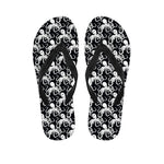 Black And White Octopus Pattern Print Flip Flops