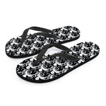 Black And White Octopus Pattern Print Flip Flops