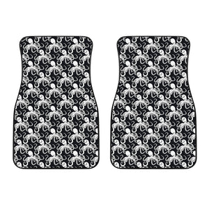 Black And White Octopus Pattern Print Front Car Floor Mats