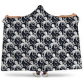Black And White Octopus Pattern Print Hooded Blanket