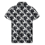 Black And White Octopus Pattern Print Men's Short Sleeve Shirt