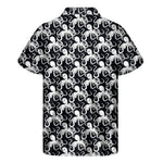 Black And White Octopus Pattern Print Men's Short Sleeve Shirt