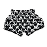 Black And White Octopus Pattern Print Muay Thai Boxing Shorts