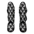 Black And White Octopus Pattern Print Muay Thai Shin Guards