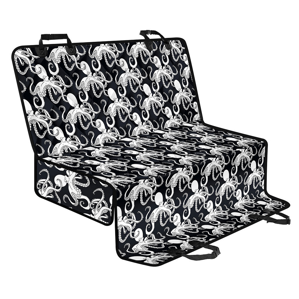 Black And White Octopus Pattern Print Pet Car Back Seat Cover