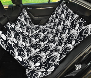 Black And White Octopus Pattern Print Pet Car Back Seat Cover