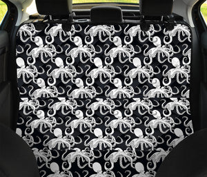 Black And White Octopus Pattern Print Pet Car Back Seat Cover