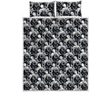 Black And White Octopus Pattern Print Quilt Bed Set