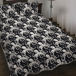 Black And White Octopus Pattern Print Quilt Bed Set