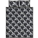 Black And White Octopus Pattern Print Quilt Bed Set