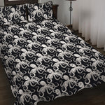 Black And White Octopus Pattern Print Quilt Bed Set