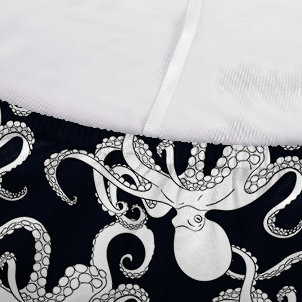 Black And White Octopus Pattern Print Sofa Cover
