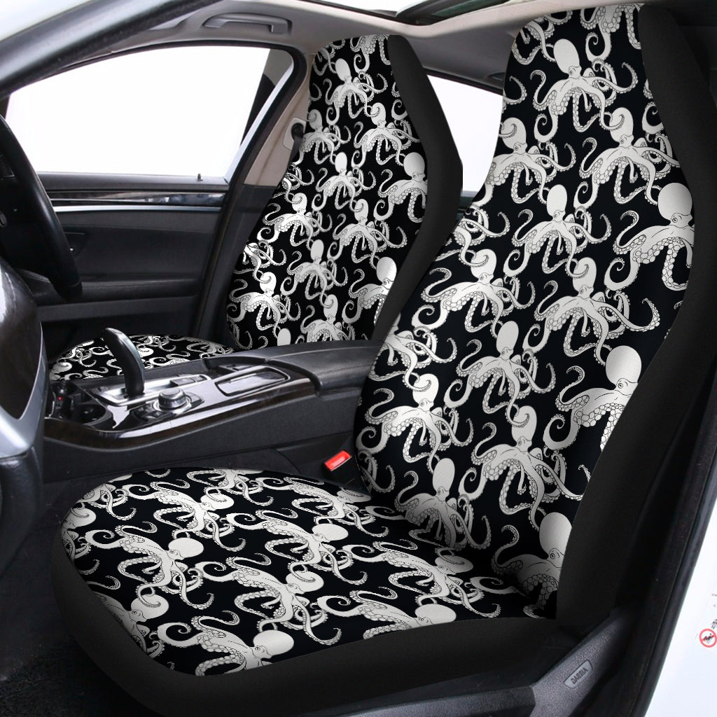 Black And White Octopus Pattern Print Universal Fit Car Seat Covers