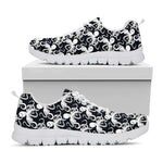Black And White Octopus Pattern Print White Sneakers