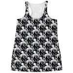 Black And White Octopus Pattern Print Women's Racerback Tank Top
