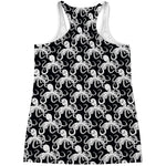 Black And White Octopus Pattern Print Women's Racerback Tank Top
