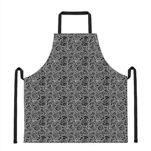 Black And White Octopus Tentacles Print Apron