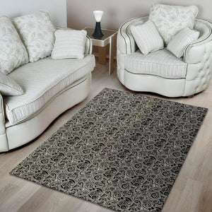 Black And White Octopus Tentacles Print Area Rug