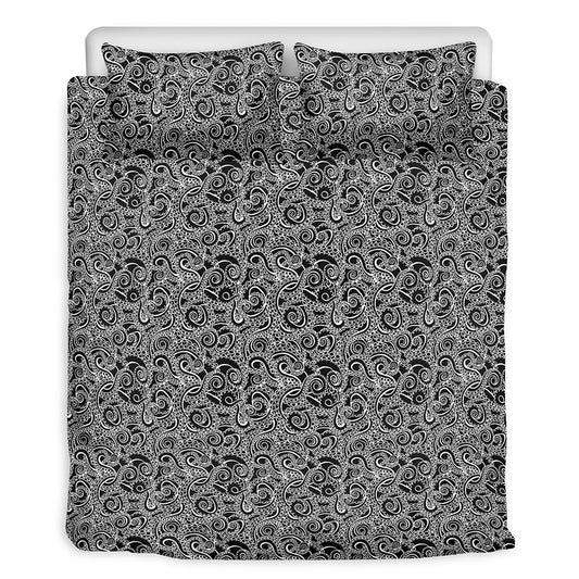 Black And White Octopus Tentacles Print Duvet Cover Bedding Set