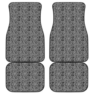 Black And White Octopus Tentacles Print Front and Back Car Floor Mats