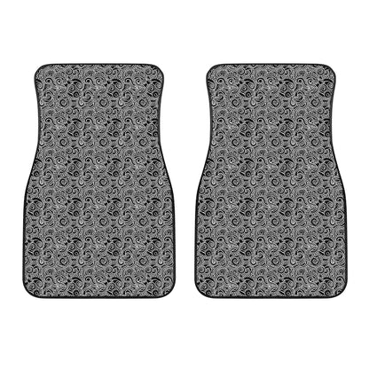 Black And White Octopus Tentacles Print Front Car Floor Mats