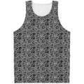 Black And White Octopus Tentacles Print Men's Tank Top